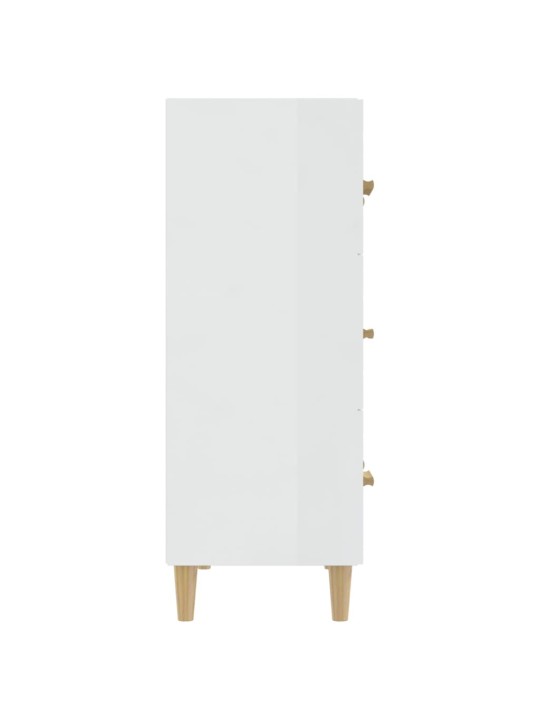Příborník bílý s vysokým leskem 70x34x90 cm kompozitní dřevo