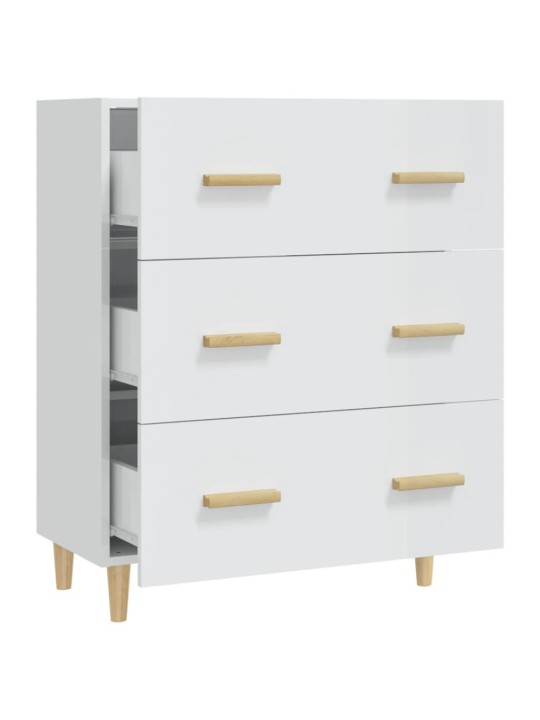 Příborník bílý s vysokým leskem 70x34x90 cm kompozitní dřevo