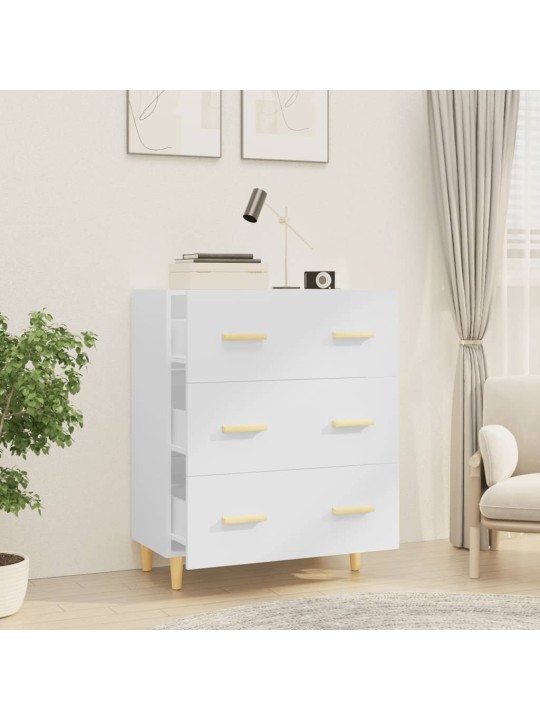 Příborník bílý s vysokým leskem 70x34x90 cm kompozitní dřevo