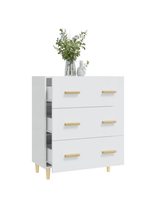 Příborník bílý s vysokým leskem 70x34x90 cm kompozitní dřevo