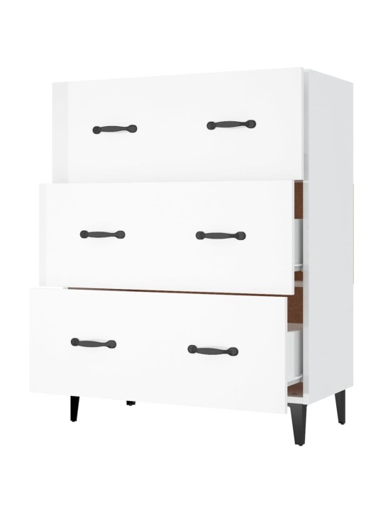 Příborník bílý s vysokým leskem 69,5x34x90 cm kompozitní dřevo