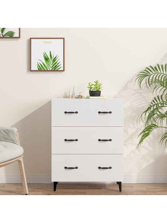 Příborník bílý s vysokým leskem 69,5x34x90 cm kompozitní dřevo