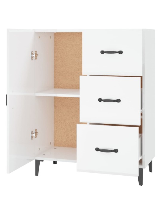 Příborník bílý s vysokým leskem 69,5x34x90 cm kompozitní dřevo