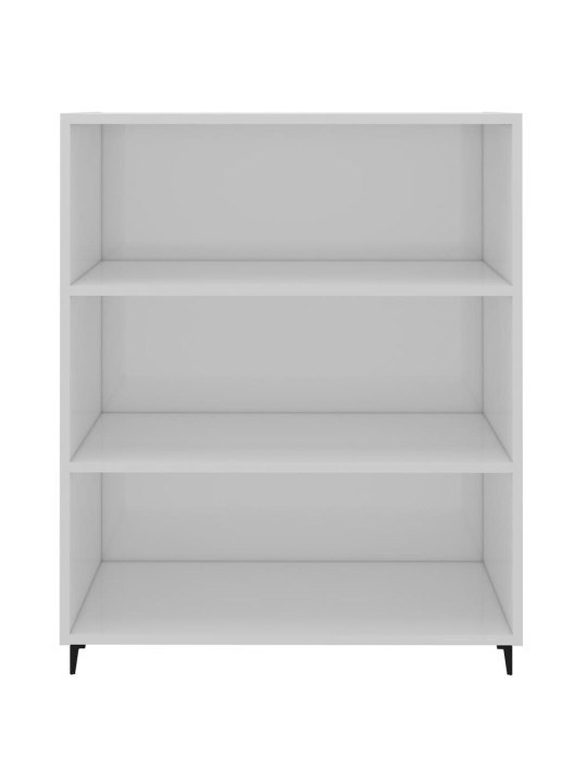 Příborník lesklý bílý 69,5 x 32,5 x 90 cm kompozitní dřevo