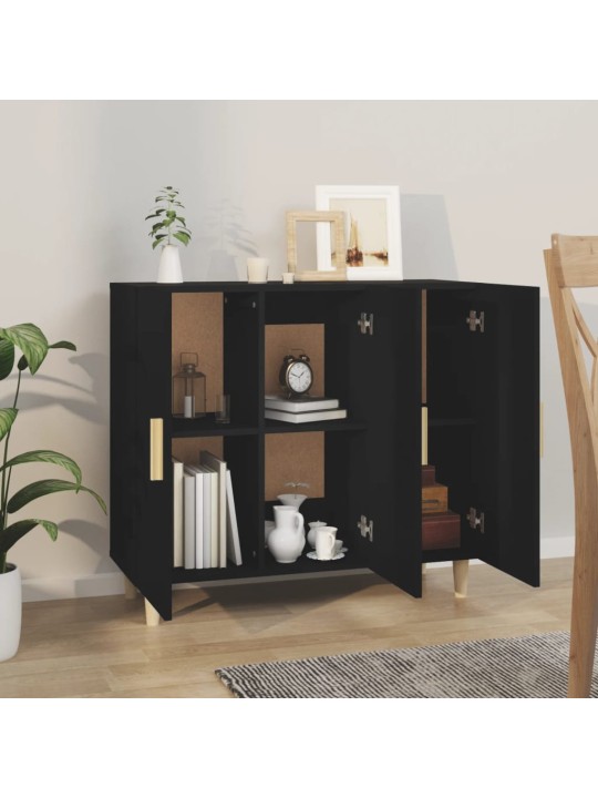 Příborník černý 90 x 34 x 80 cm kompozitní dřevo