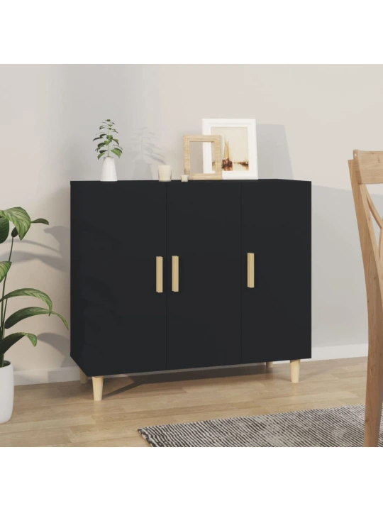 Příborník černý 90 x 34 x 80 cm kompozitní dřevo