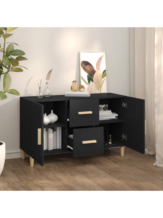 Příborník černý 100 x 36 x 60 cm kompozitní dřevo
