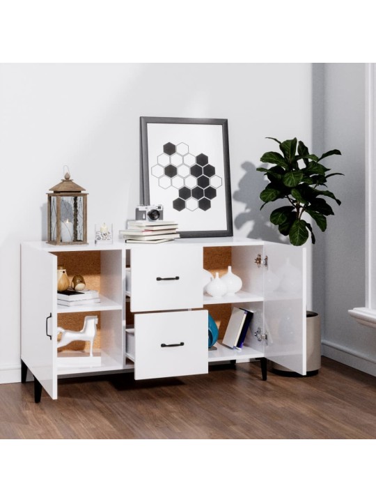 Příborník bílý s vysokým leskem 100x36x60 cm kompozitní dřevo