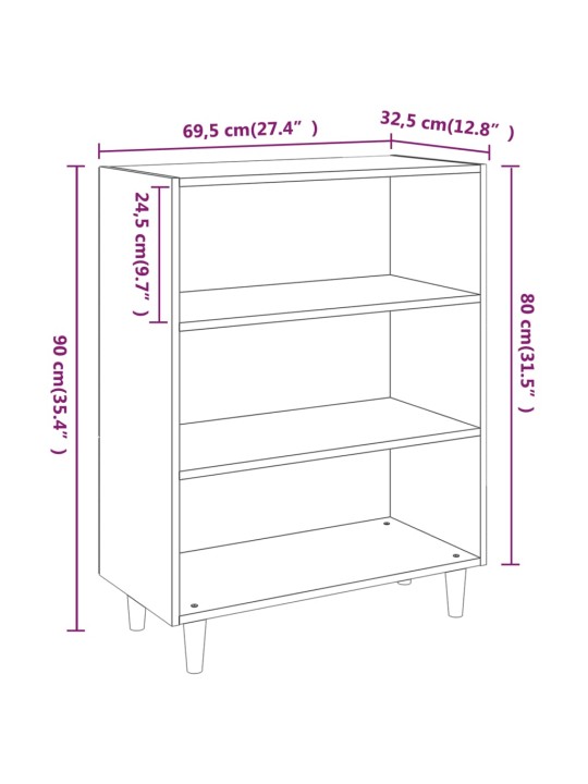 Příborník kouřový dub 69,5 x 32,5 x 90 cm kompozitní dřevo