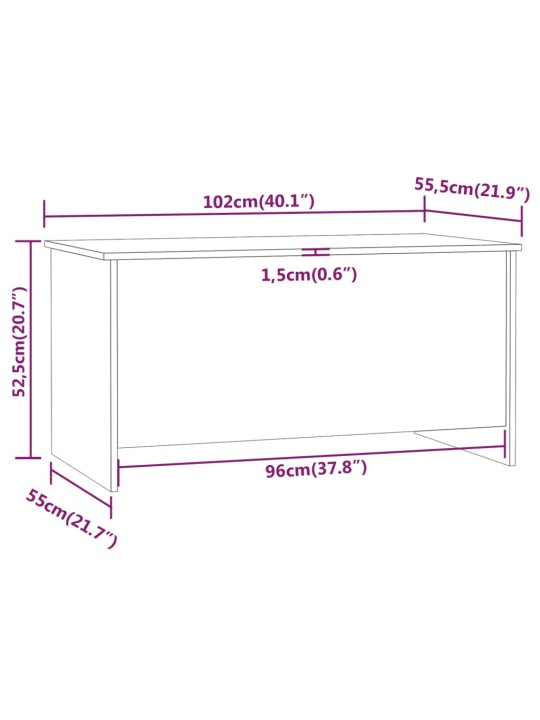 Konferenční stolek šedý sonoma 102x55,5x52,5cm kompozitní dřevo