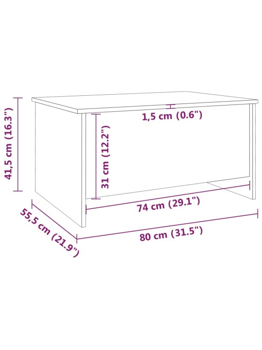 Konferenční stolek hnědý dub 80x55,5x41,5 cm kompozitní dřevo
