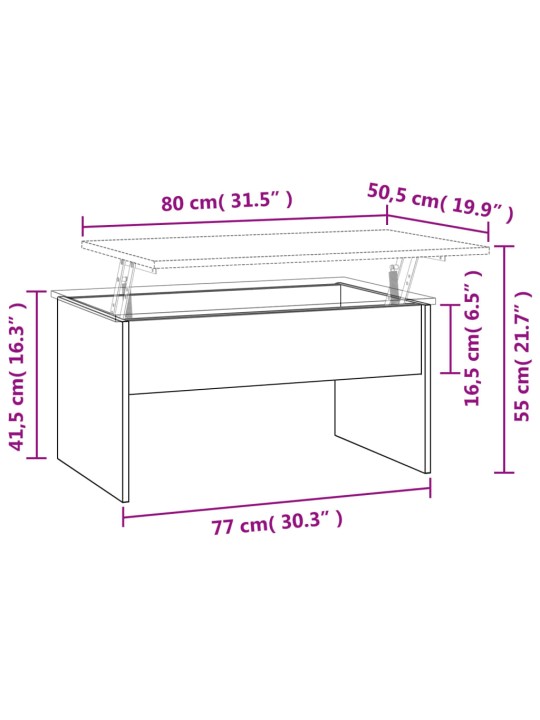 Konferenční stolek kouřový dub 80x50,5x41,5 cm kompozitní dřevo
