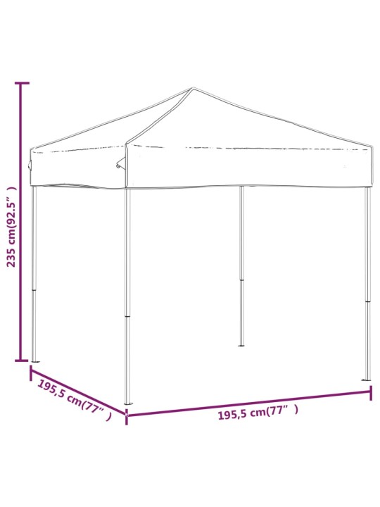 Skládací party stan červený 2 x 2 m