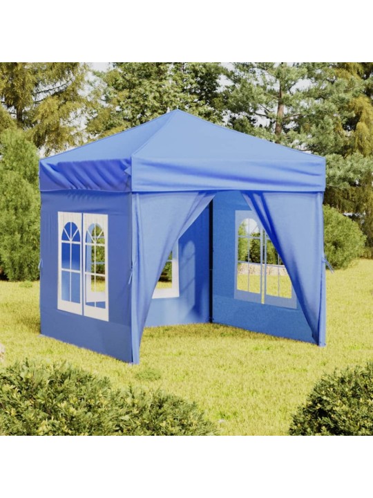 Skládací party stan s bočními stěnami modrý 2 x 2 m