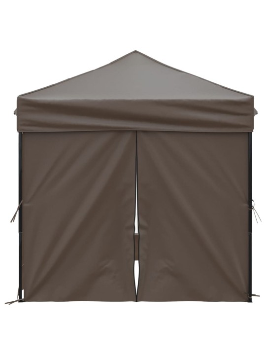 Skládací party stan s bočními stěnami taupe 2 x 2 m