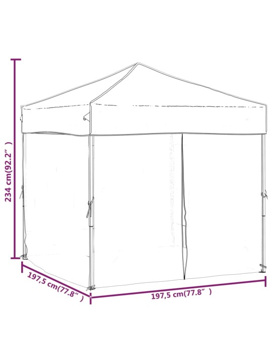 Skládací party stan s bočními stěnami taupe 2 x 2 m