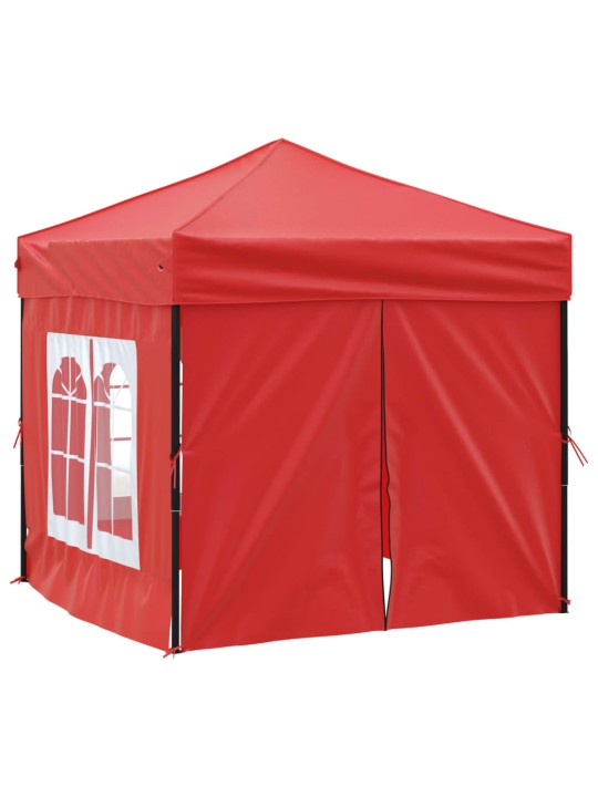 Skládací party stan s bočními stěnami červený 2 x 2 m