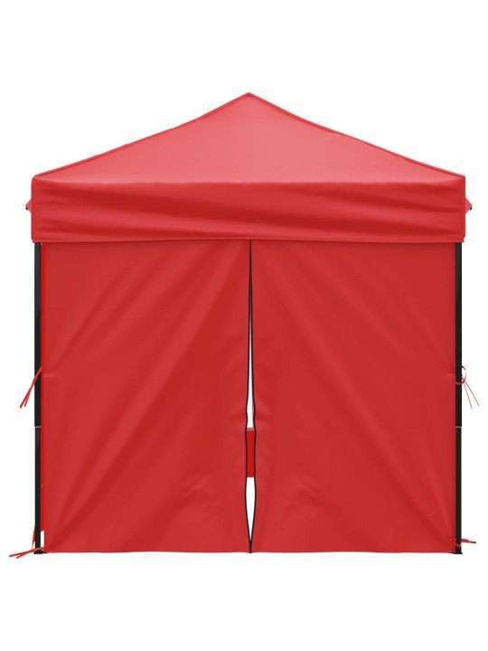 Skládací party stan s bočními stěnami červený 2 x 2 m