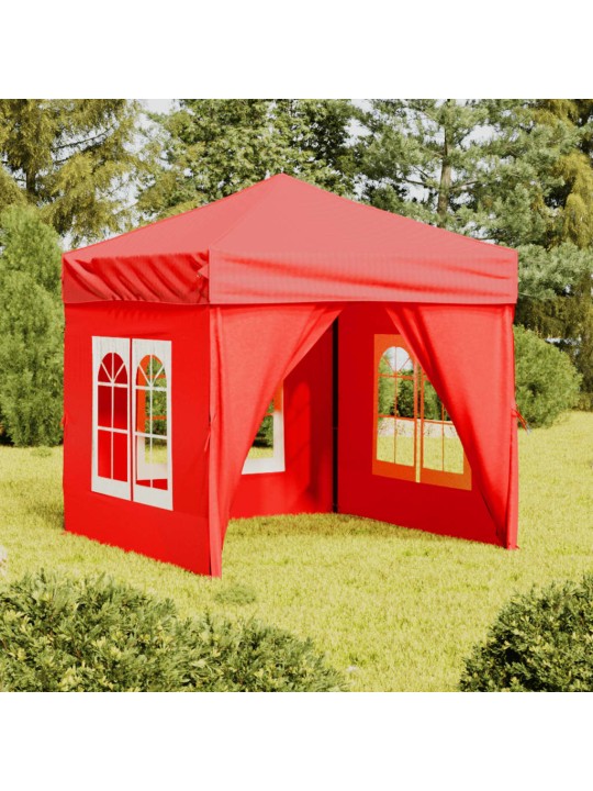 Skládací party stan s bočními stěnami červený 2 x 2 m