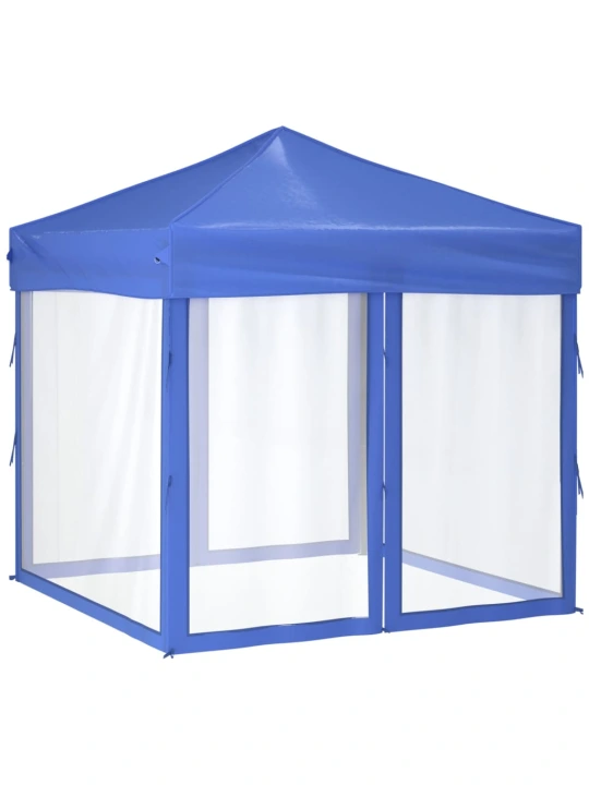 Skládací party stan s bočními stěnami modrý 2 x 2 m