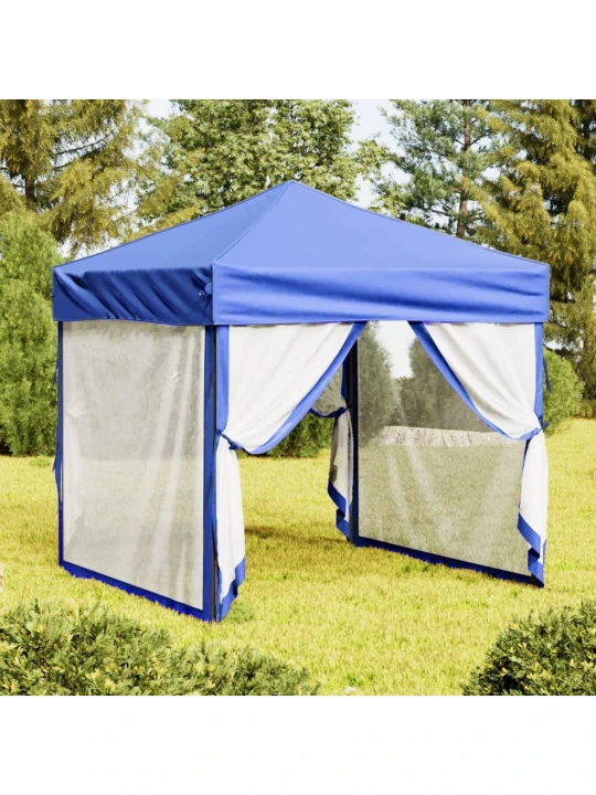 Skládací party stan s bočními stěnami modrý 2 x 2 m