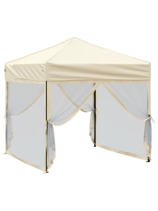 Skládací party stan s bočními stěnami krémový 2 x 2 m