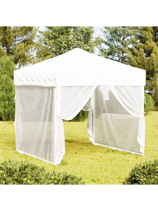 Skládací party stan s bočními stěnami bílý 2 x 2 m