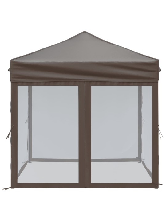 Skládací party stan s bočními stěnami taupe 2 x 2 m