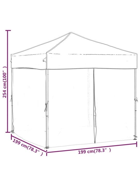 Skládací party stan s bočními stěnami taupe 2 x 2 m
