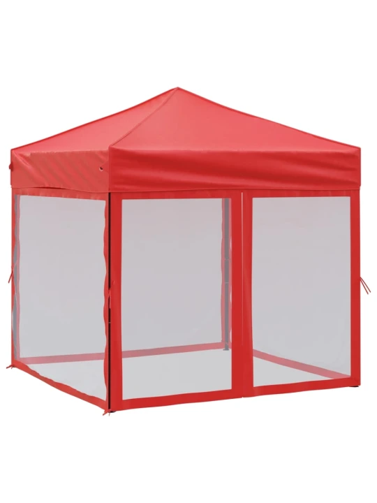 Skládací party stan s bočními stěnami červený 2 x 2 m