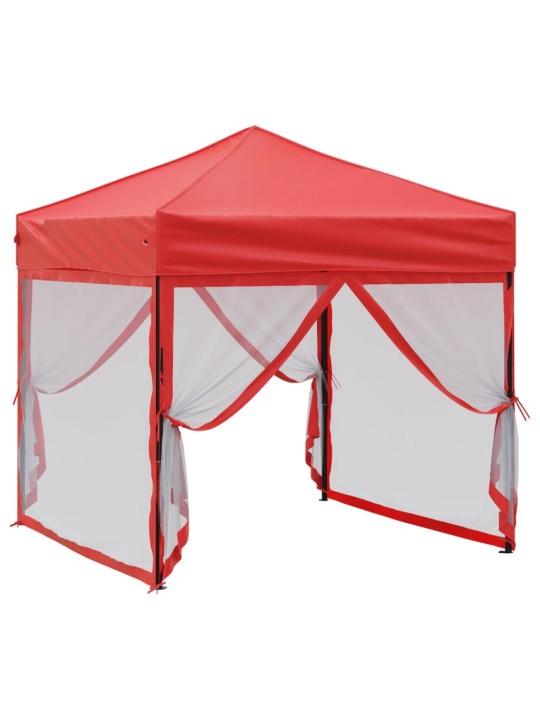 Skládací party stan s bočními stěnami červený 2 x 2 m