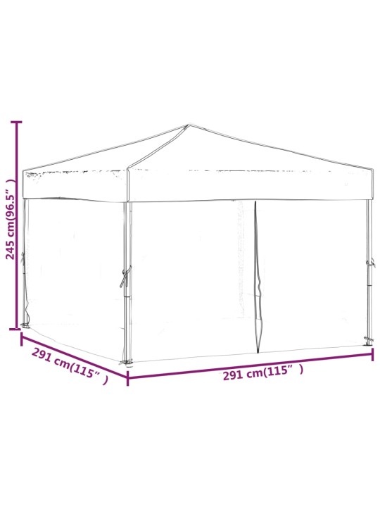 Skládací party stan s bočními stěnami bílý 3 x 3 m
