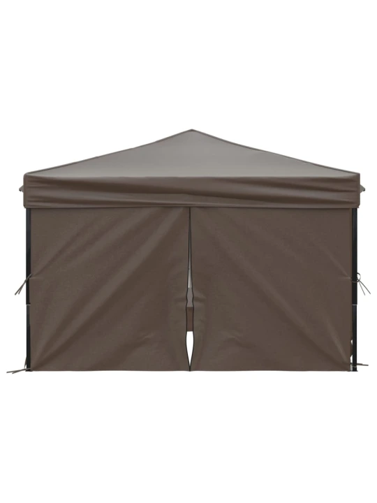 Skládací party stan s bočními stěnami taupe 3 x 3 m