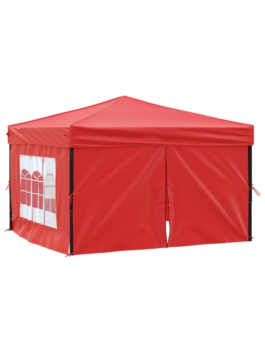 Skládací party stan s bočními stěnami červený 3 x 3 m