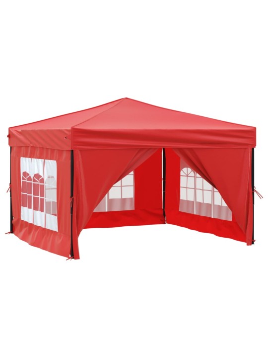 Skládací party stan s bočními stěnami červený 3 x 3 m