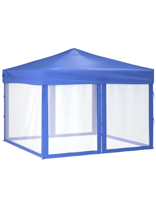 Skládací party stan s bočními stěnami modrý 3 x 3 m