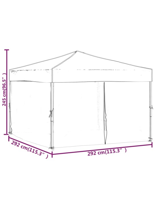 Skládací party stan s bočními stěnami modrý 3 x 3 m
