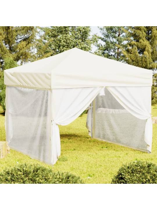 Skládací party stan s bočními stěnami krémový 3 x 3 m