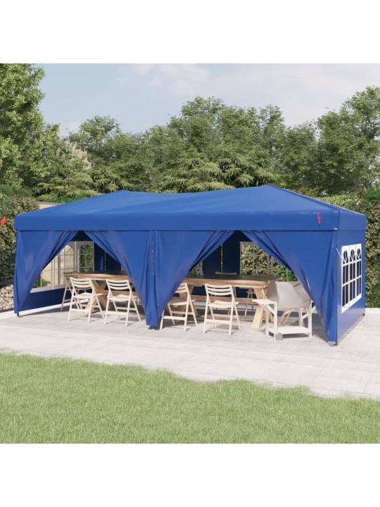 Skládací party stan s bočními stěnami modrý 3 x 6 m