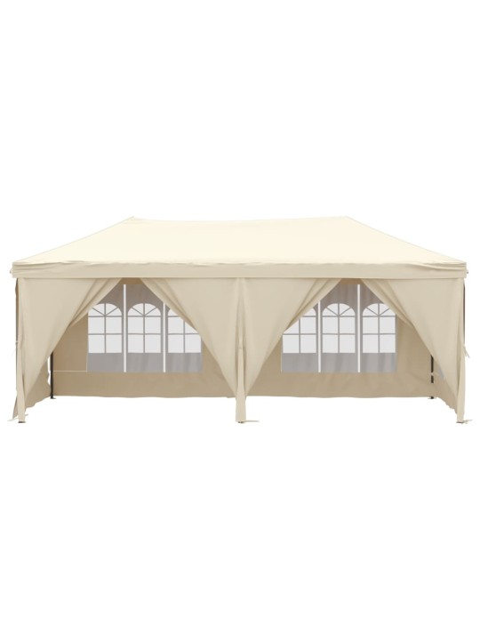 Skládací party stan s bočními stěnami krémový 3 x 6 m