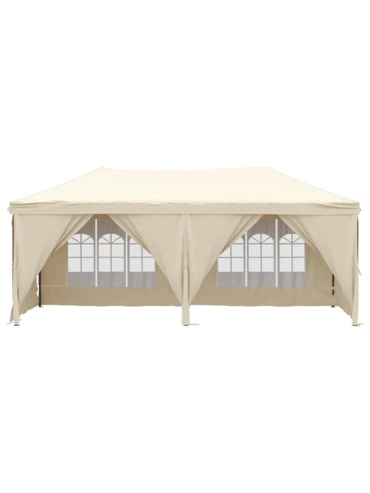 Skládací party stan s bočními stěnami krémový 3 x 6 m