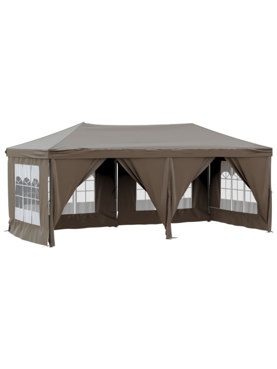 Skládací party stan s bočními stěnami taupe 3 x 6 m