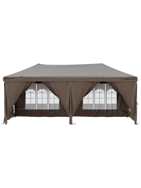 Skládací party stan s bočními stěnami taupe 3 x 6 m