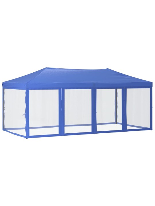 Skládací party stan s bočními stěnami modrý 3 x 6 m