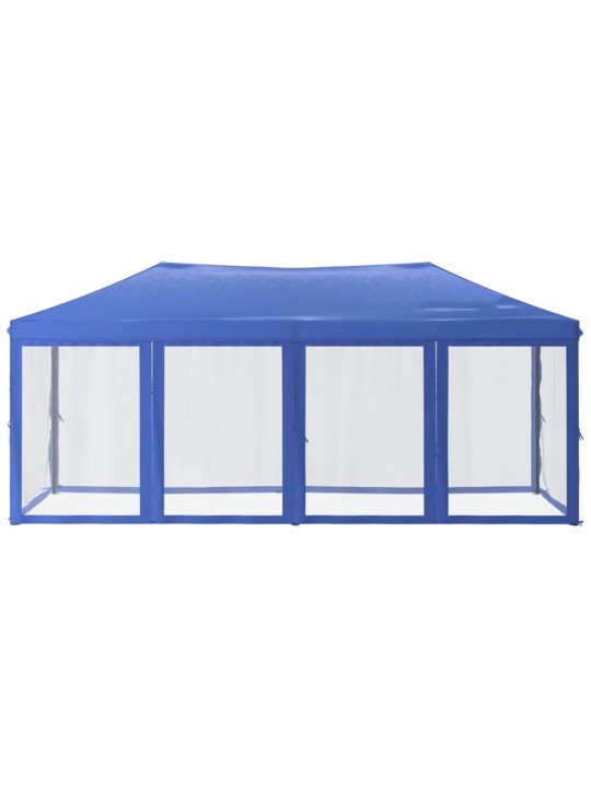 Skládací party stan s bočními stěnami modrý 3 x 6 m