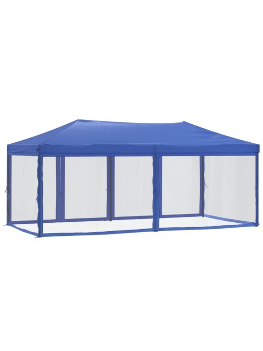 Skládací party stan s bočními stěnami modrý 3 x 6 m