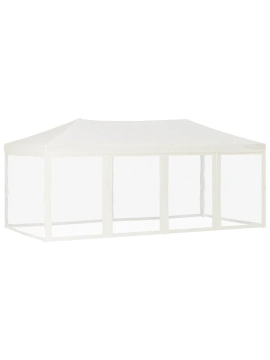 Skládací party stan s bočními stěnami krémový 3 x 6 m