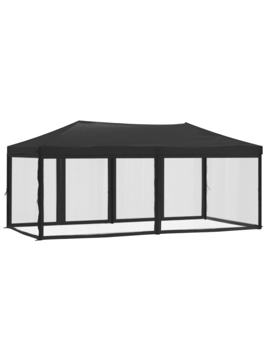 Skládací party stan s bočními stěnami antracitový 3 x 6 m