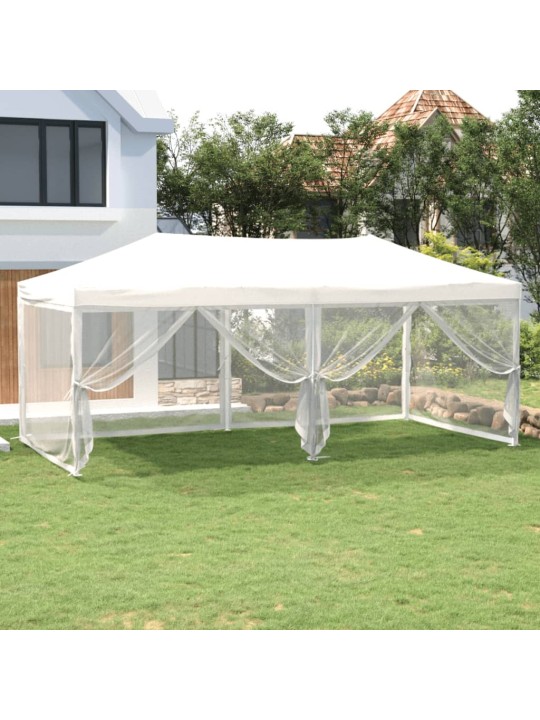 Skládací party stan s bočními stěnami bílý 3 x 6 m