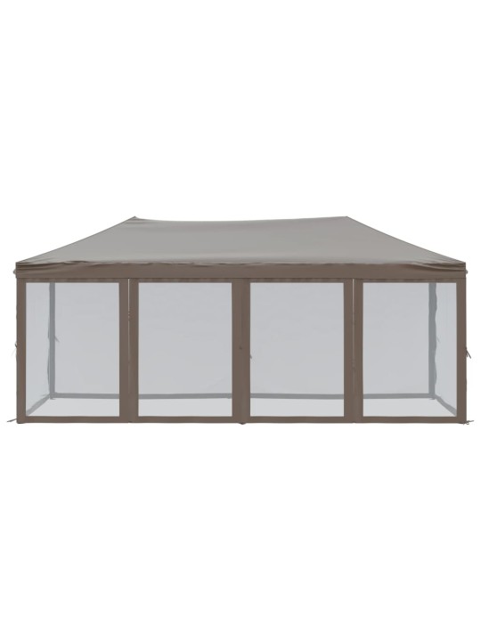 Skládací party stan s bočními stěnami taupe 3 x 6 m